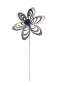 Preview: A3011 - steel4you SKARAT Gartenstecker Deko Blume mit Echtglas-Perle (Farbe: dunkelblau)